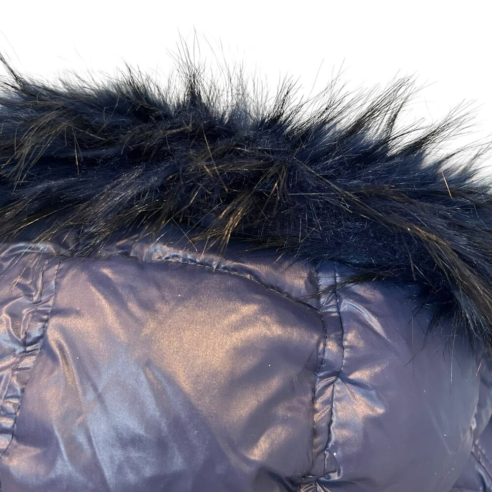 S13 New York Down Puffer Coat Faux Fur Hood Sz S - Picture 14 of 16